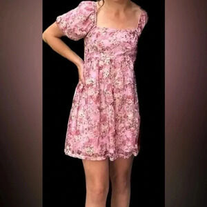 🌸🌸🌸PINK FLORAL MINI  DRESS🌸🌸🌸